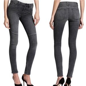 Vince Charcoal Gray 5-Pocket Moto Jean Ankle Zip Skinny Jeans Women's size 28